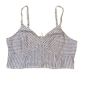 🆕 Universal Thread | Striped Linen Cropped Tank Top | Summer Bralette Style
